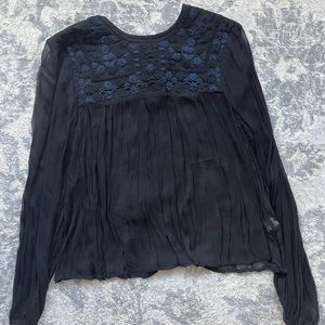 Embroidered chiffon top